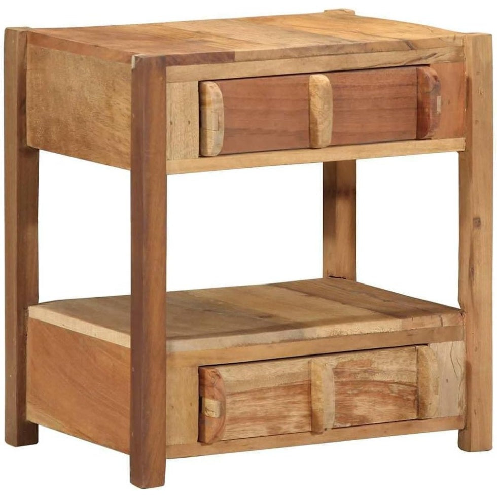 Beistelltisch aus recyceltem Massivholz mit Schubladen und