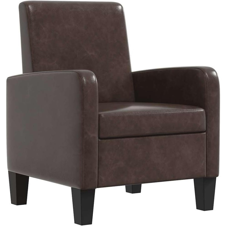 Ergonomischer Loungesessel aus Kunstleder mit Massivholzgestell in