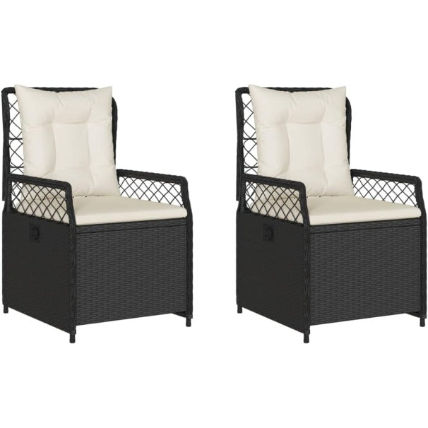 2er-Set verstellbare Gartensessel aus Polyrattan mit