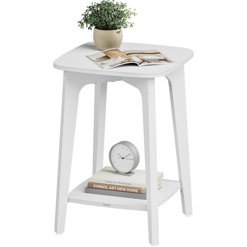 Quadratischer Beistelltisch mit Ablage fur kleine Raume,