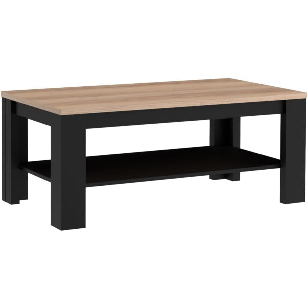 Couchtisch aus Holzwerkstoff in Comano-Pflaume und Schwarz, 110,2 ¡Á 45,5 ¡Á 60,2