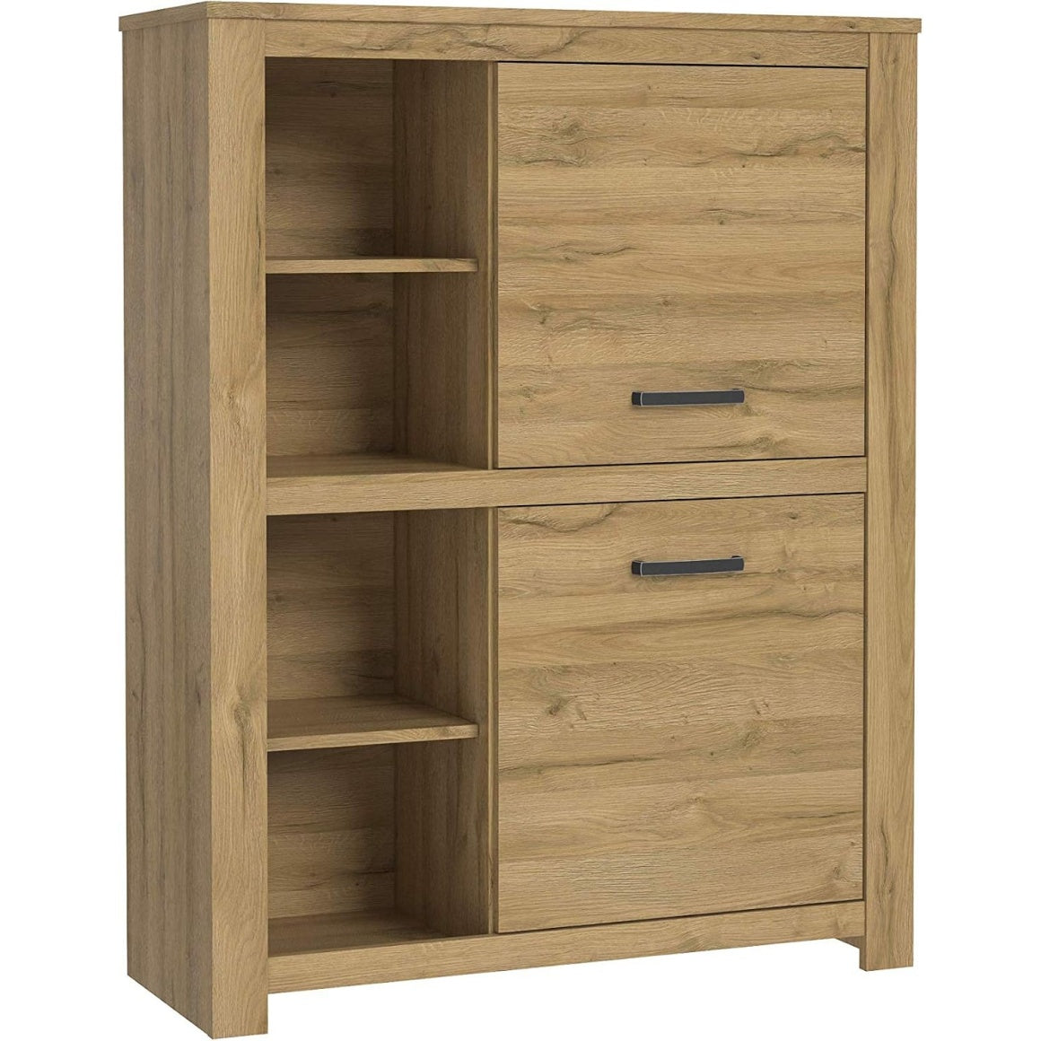 Regal mit 2 Turen aus Holzwerkstoff in Alteiche, 111,7 ¡Á 143,7 ¡Á 42,2